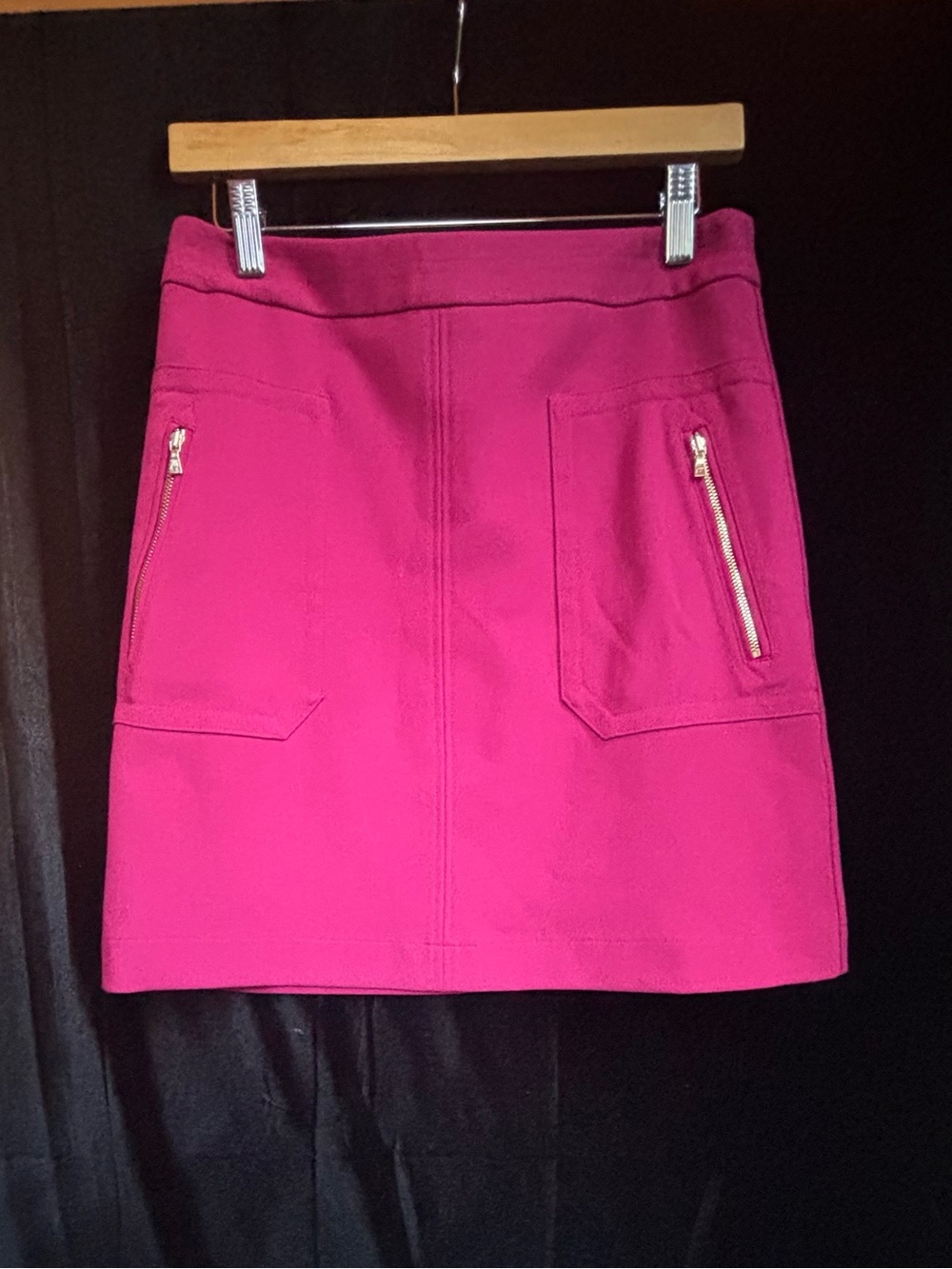 Women's Hot Pink Zip-Pocket Mini Skirt
